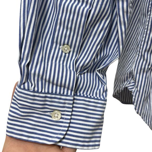 Ralph Lauren Mens Stripe Classic Fit Oxford Shirt Mens Size 18 Blue Preppy Golf - Picture 5 of 8